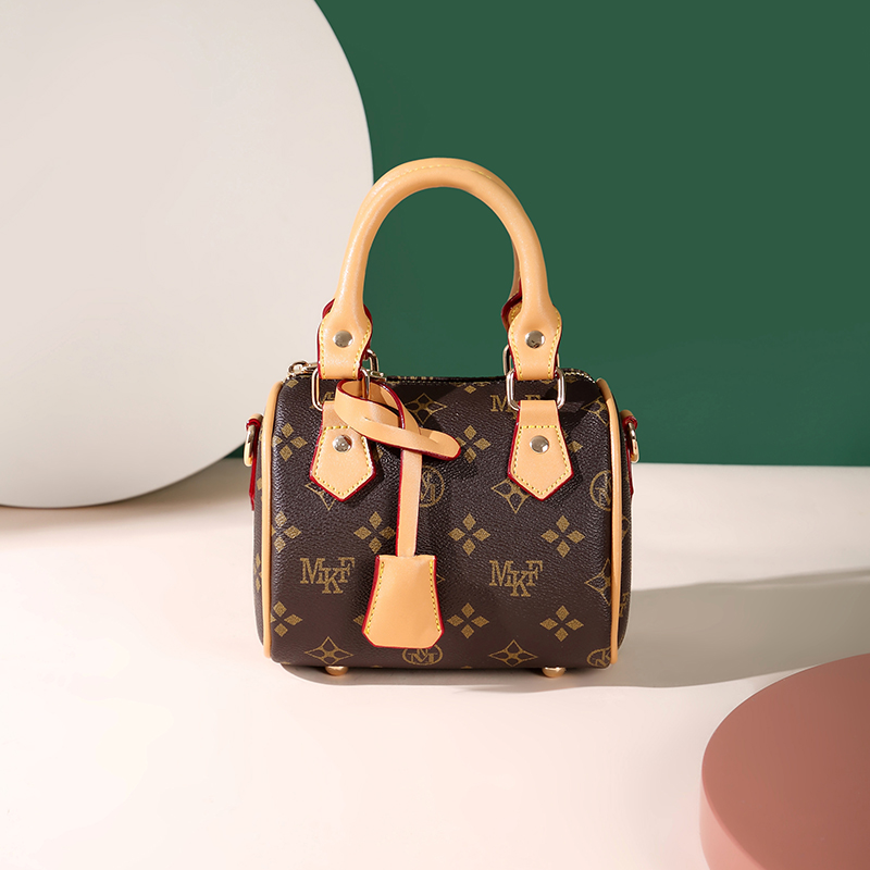 MKF designer bag free shipping Light luxury genuine leather High quality casual Boston bag versatile classic vintage handbag for woman