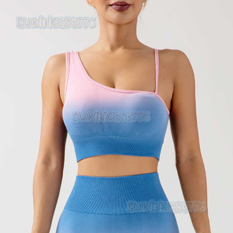 Gradient Seamless Yoga Shorts Breathable Tight Running Fitness Sports Three-point Shorts H250806