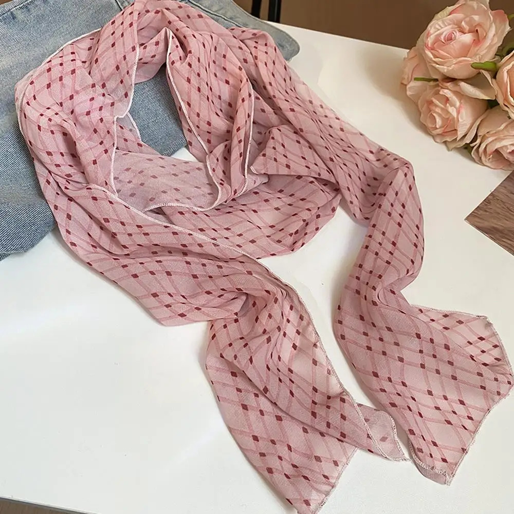 140cm Y2k Women Long Scarf Silk Bag Ribbon Headbands Choker Floral Lace Scarf Ins Long Ribbon Scarf Shawl Thin Headscarf 250806