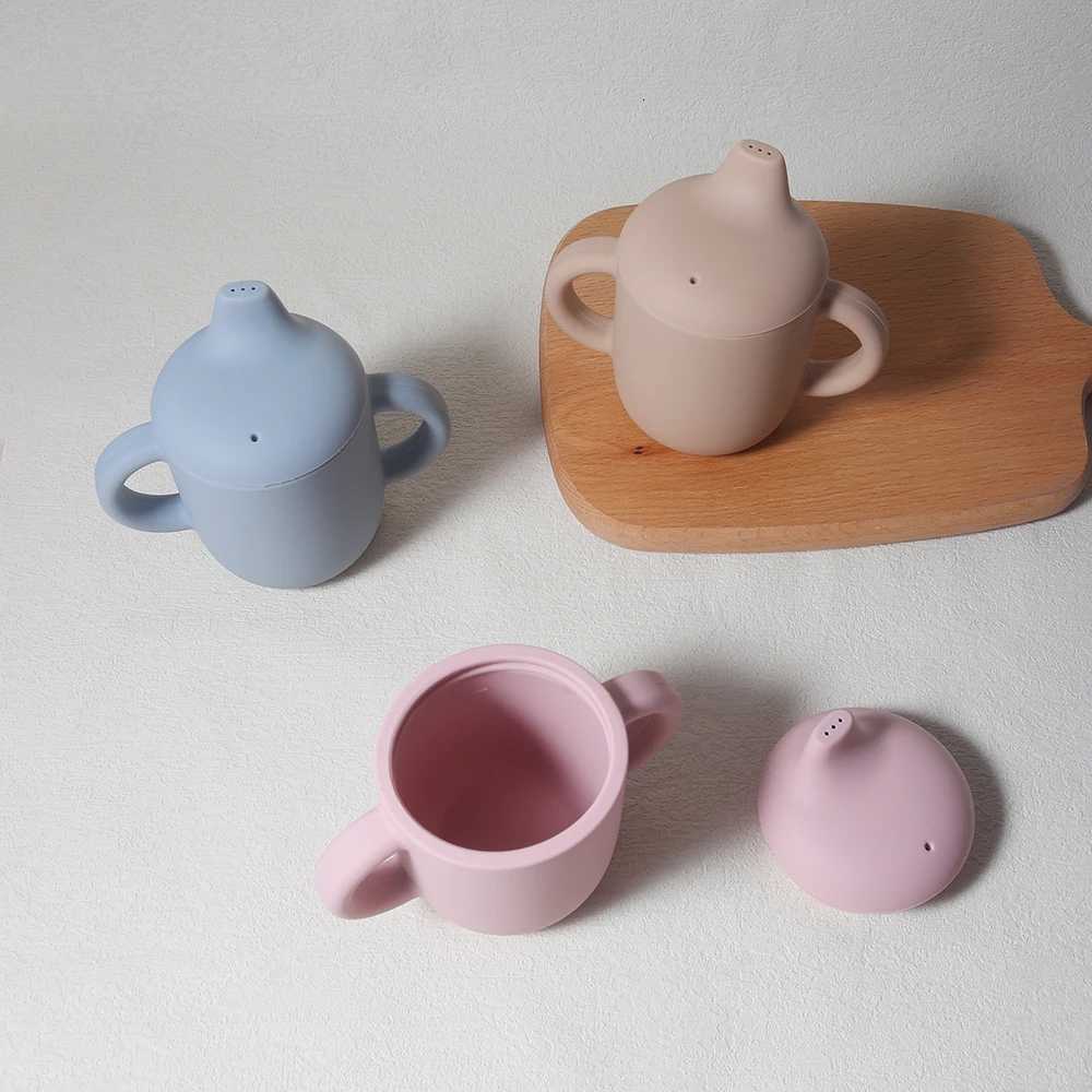 180ML Baby Silicone Sippy Straw Cup BPA-Free Portable Feeding Cup Leakproof Training Cup X250806