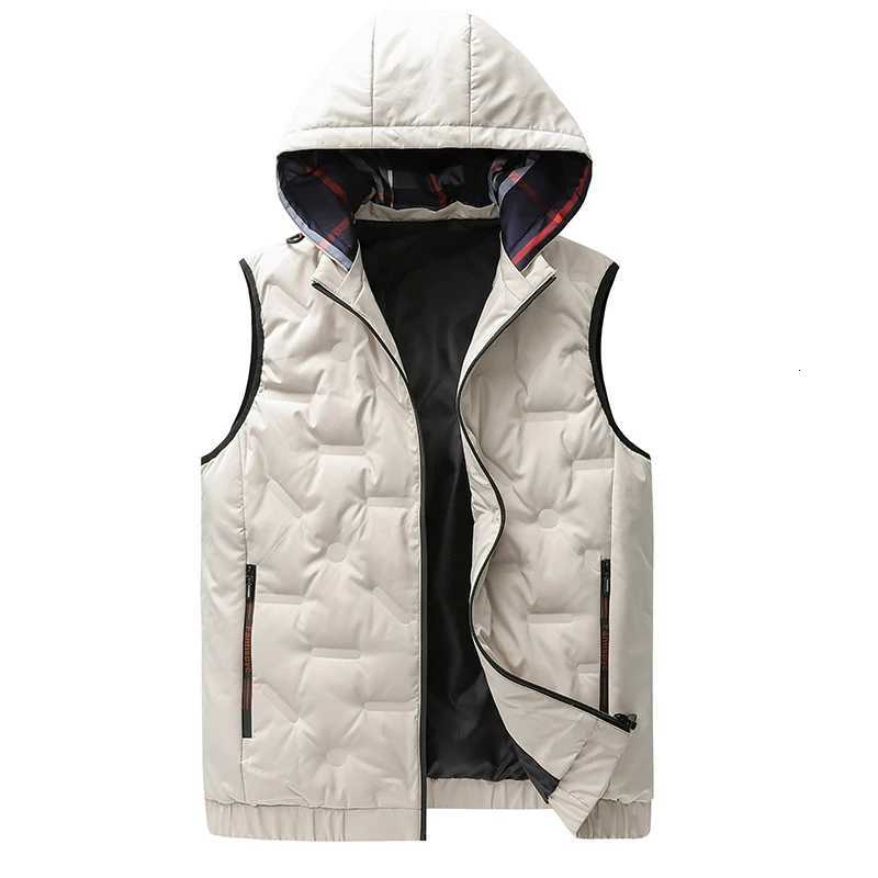 Mens Warm Down Vest Hooded Warm Wind-proof Fashion Simple Design Loose Version of The Comfortable Fabric Skin-friendly Coat W250806