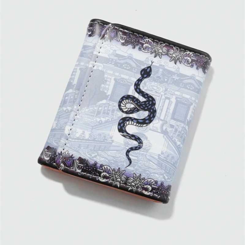 1pc Gothic Style Dark Snake Printed Wallet New Fashion Vintage Coin Purse Leather Mens Aesthetic Short Card Wallet XJ250806