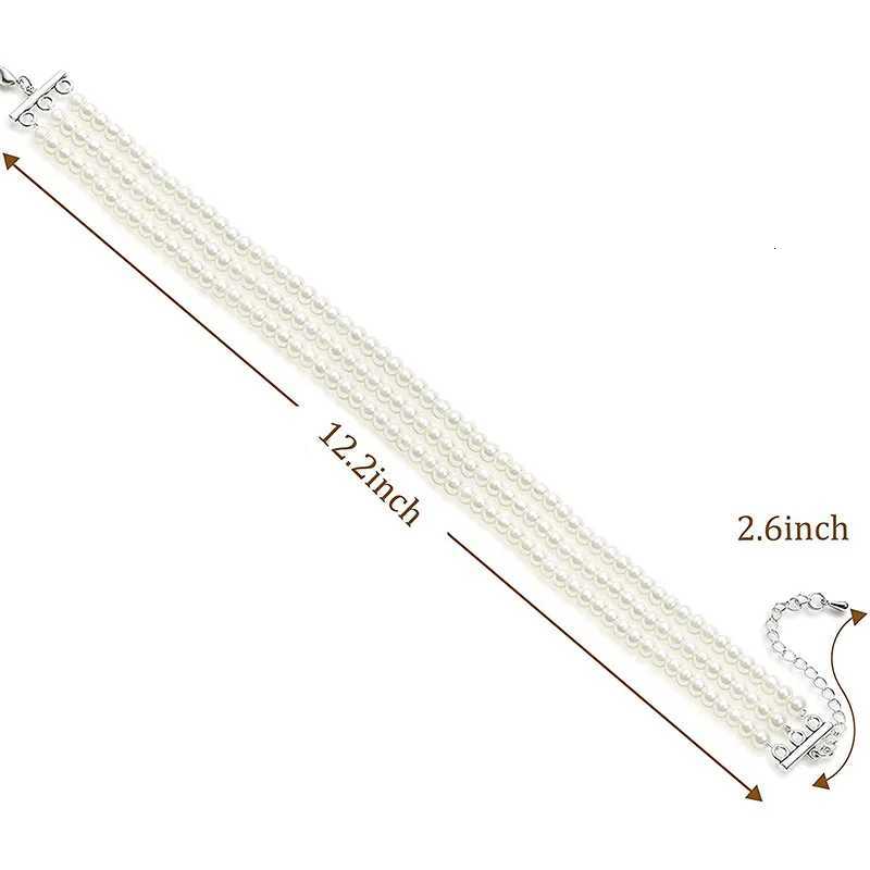 Fashion Multilayer Elegant White Pearl Choker Necklace for Women Beaded Handmade Wedding Banquet Necklace Vintage Jewelry Y250805