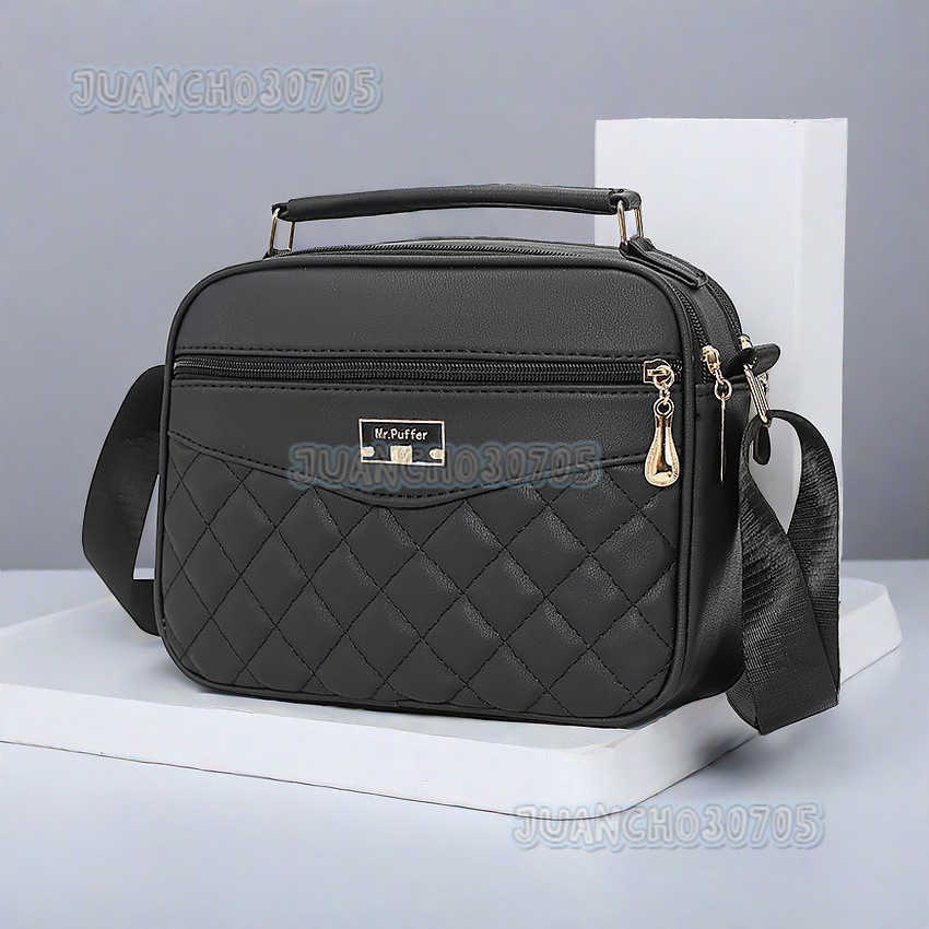 Womens Bag 2025 New Quilted Small Square Bag Fashion Pu Embroidered Crossbody Shoulder Bag for Women H250806