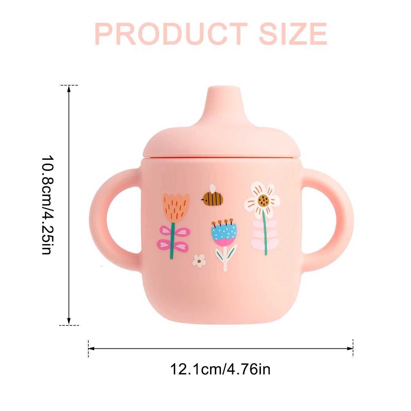 1PCS Silicone Baby Cup Portable Baby Water Bottle with Cut Animal Flower Transportation Pattern Baby Cups Portable Baby Tableware X250806