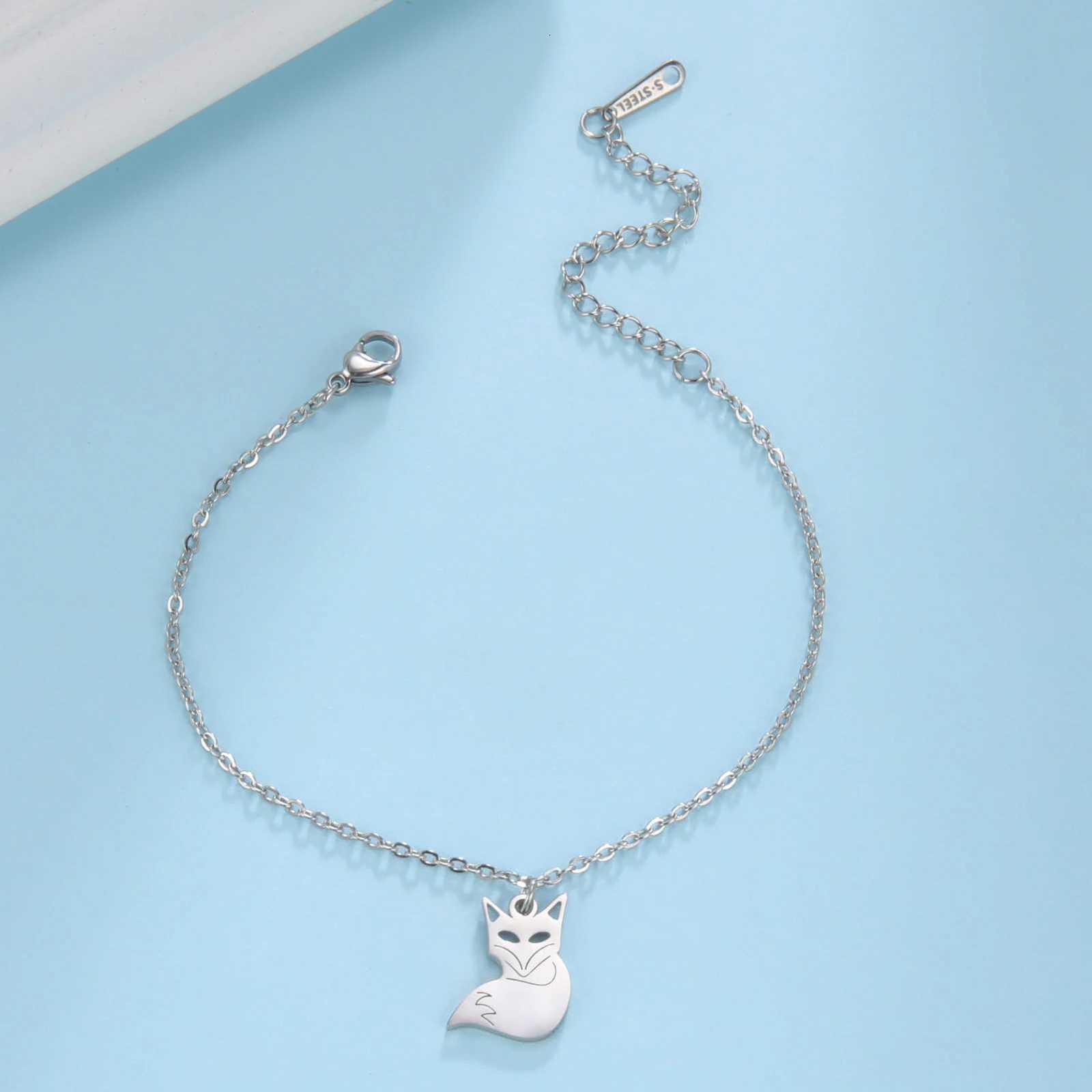 Skyrim New Cute Fox Anklet Stainless Steel Animal Amulet Leg Ankle Fashion Beach Accessories Jewelry Gift for Women Y250805
