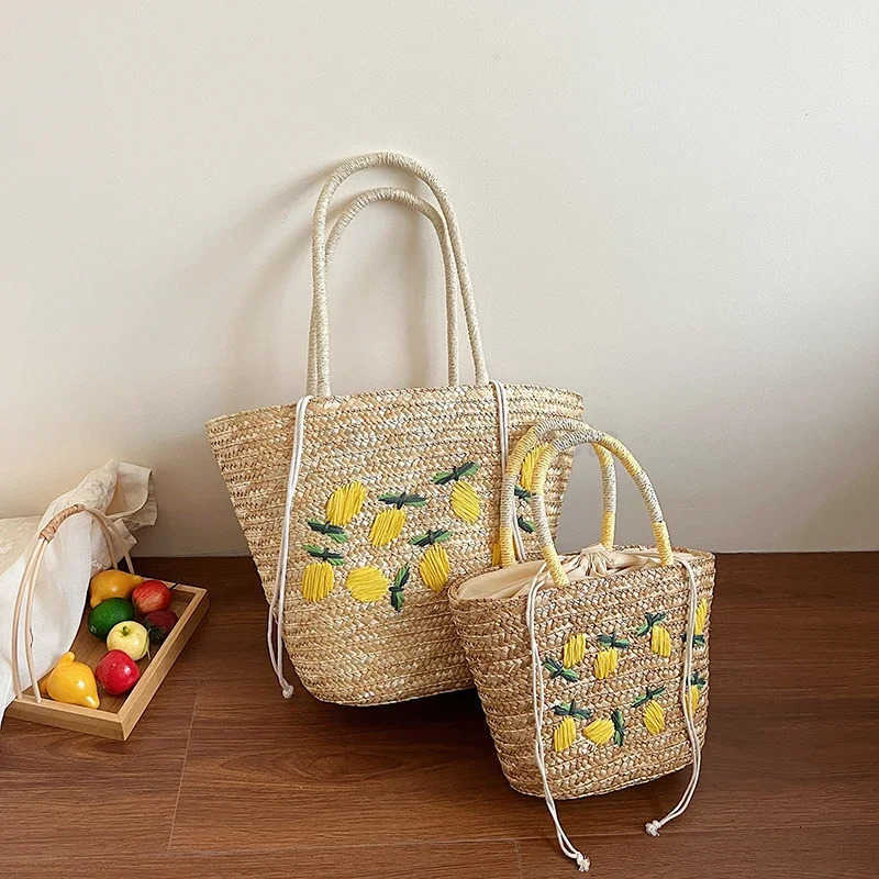 Womens Large Capacity Shoulder Bag Summer Straw Woven Basket Handbag Fashion Female Luxury Designer Beach Bag Shopper Tote M250806