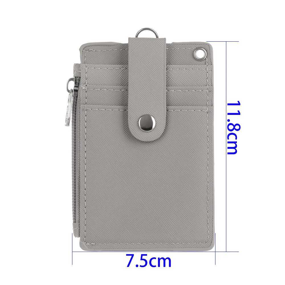 Fashion PU Leather Business ID Card Credit Badge Holder Women Girls Coin Purse Wallet Keychain Portable Mini Wallet with Keyring XJ250806