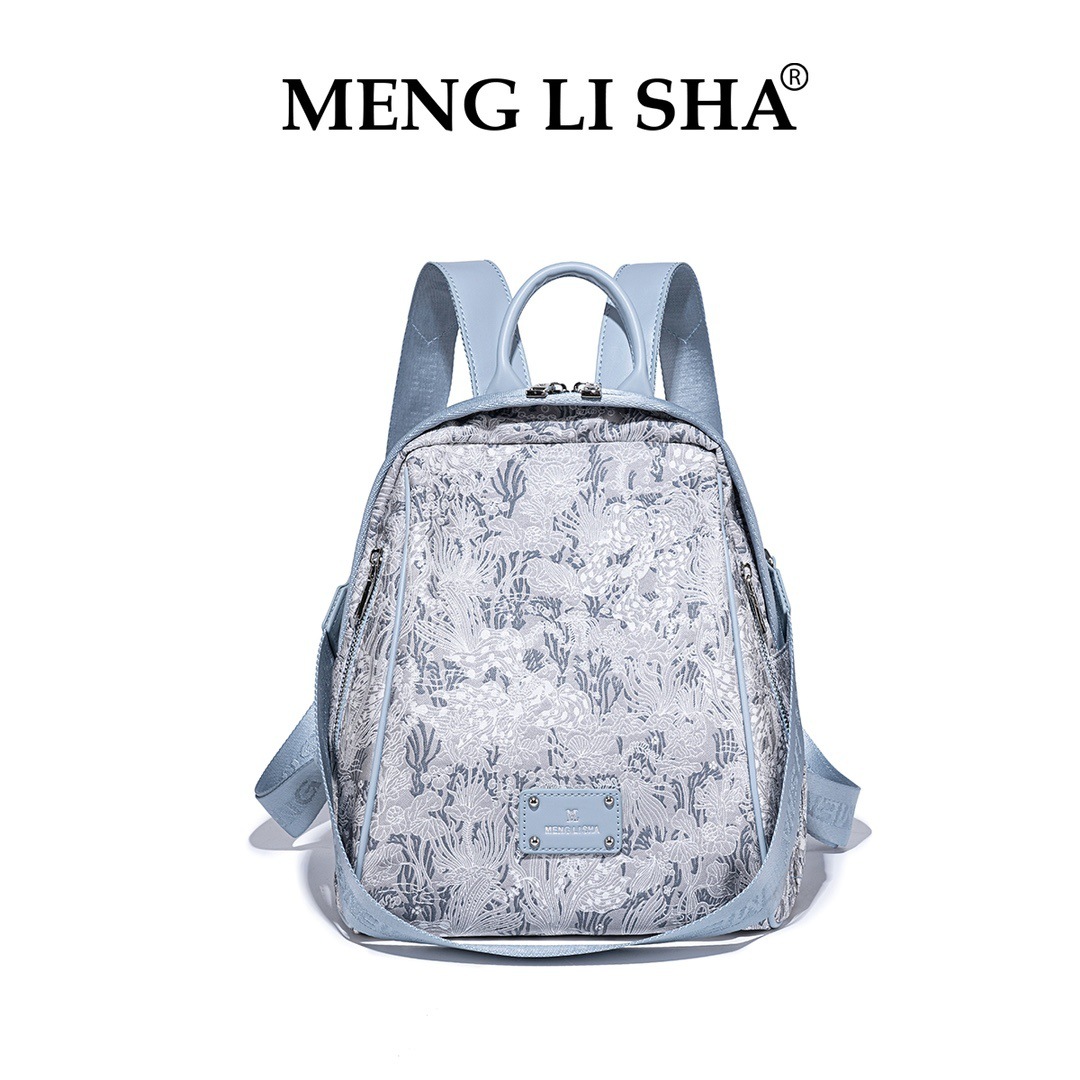 2025 MENG LI SHA Korean-style trendy backpack for women new style for spring and summer 2025 with a sense of high-end lightweight stylish large-capaci