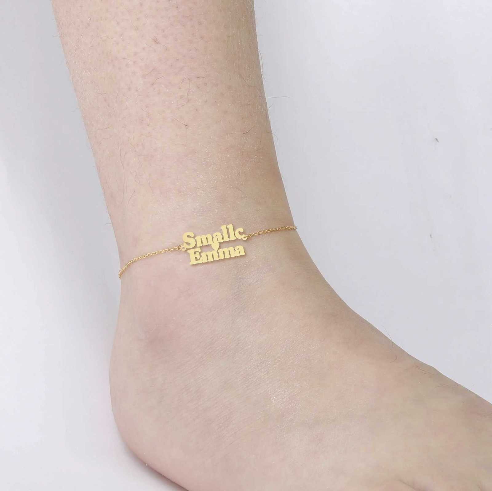 Lemegeton Customized Name Anklets for Women Men Personalized Foot Anklet Stainless Steel Chain Anklet Beach Summer Jewelry Gifts Y250805