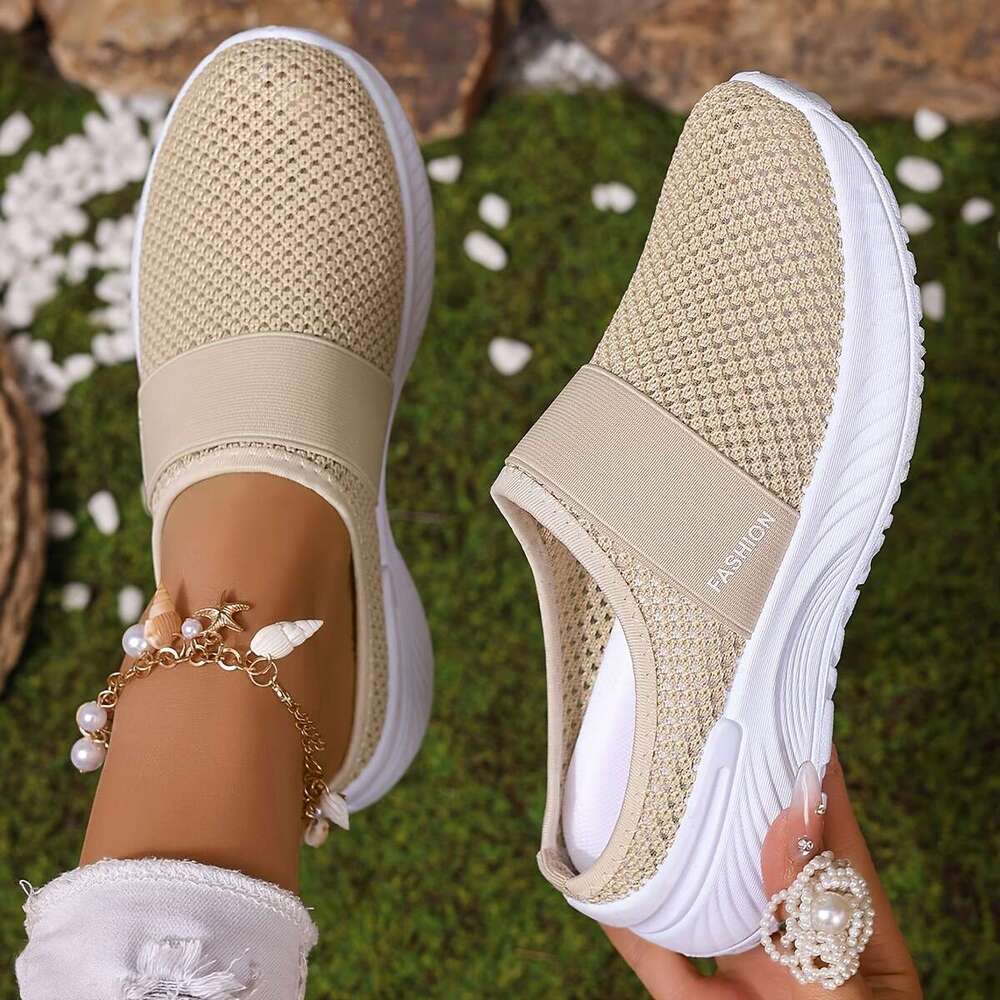 Women's Summer Indoor Casual Breathable Mesh Slip-On Soft Sole Comfortable Lazy Shoes