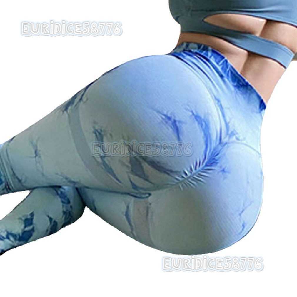 S-xl Peach Hip Lift Tie-dye Yoga Pants Sports Tight Yoga Pants High-intensity Training High-waist Fitness Long Pants for Women H250806