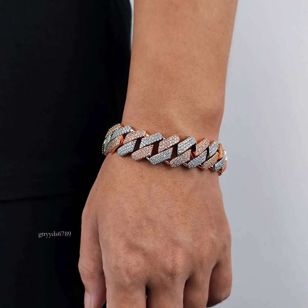 Width 20mm Double Gold Colors Bling CZ Stone Miami Cuban Chain Necklace Bracelet for Men Punk Jewelry Heavy Chains