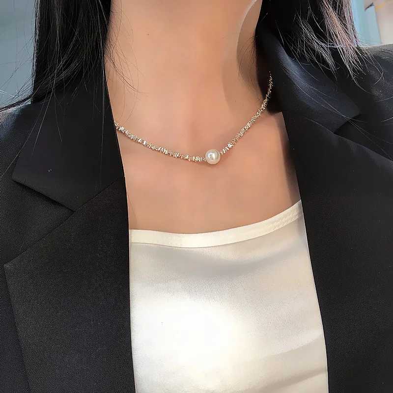 Popular 925 Sterling Silver Fashion Round Pearl Necklace For Women Fine Jewelry Wedding Party Birthday Gift Y250805
