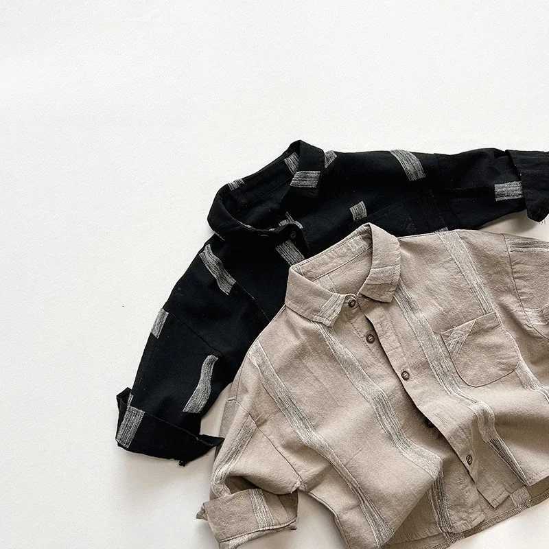 AYNIGIELL Spring/Autumn New Boys Shirt 1-6 Year Old Boys Korean Edition Casual Top High Quality Cotton Long Sleeve Cardigan X250806