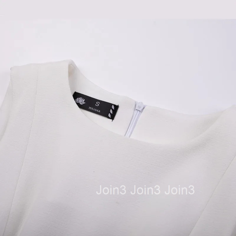 NAVIU Autumn Women Elegant Front Split Office Plain Dresses Business Formal Sleeveless Bodycon Slim Dress White Black Send belt