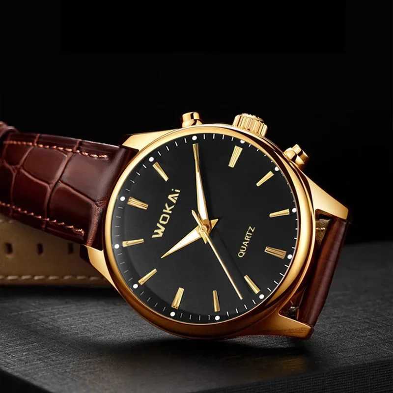 Mens es Top Brand Luxury Quartz for Men Fashion Leather Mens Wristwatch Sports Chronograph Mens Watch W250806