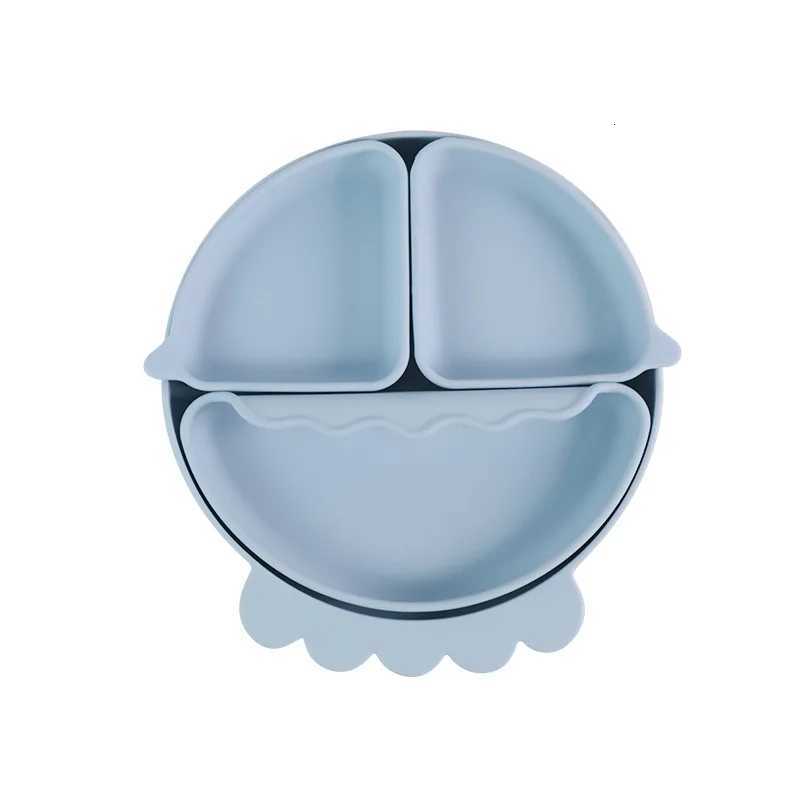 Baby Safe Silicone Dining Plate Suction Cartoon Children Dishes Feeding Toddler Training Tableware Kids Cartoon Crab 3-Grid Tray X250806