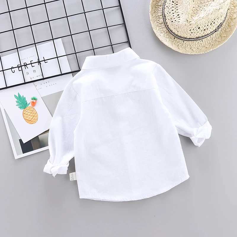 New Children SOLID WHITE Boys/Girls Shirts Kids Tops Boys/Girls Long Sleeve Baby Wedding Clothing Baby Top Tee Shirts 0-4 Years X250806