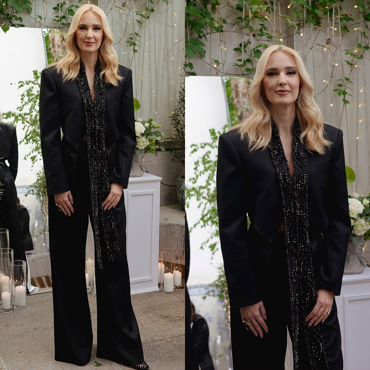 Exquisite Women Pants Suits Customized Rhinestones Beaded Banquet Party Gowns 2 Pieces Ladies Business Sets