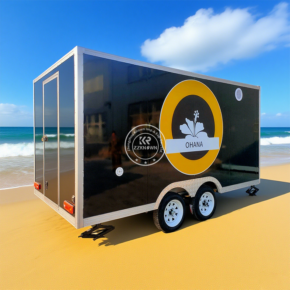 Camion de nourriture à collation personnalisée entièrement équipé au bar de café Kiosque Kiosque Hot Dog Ice Cream Cart Cart Remorque de nourritu