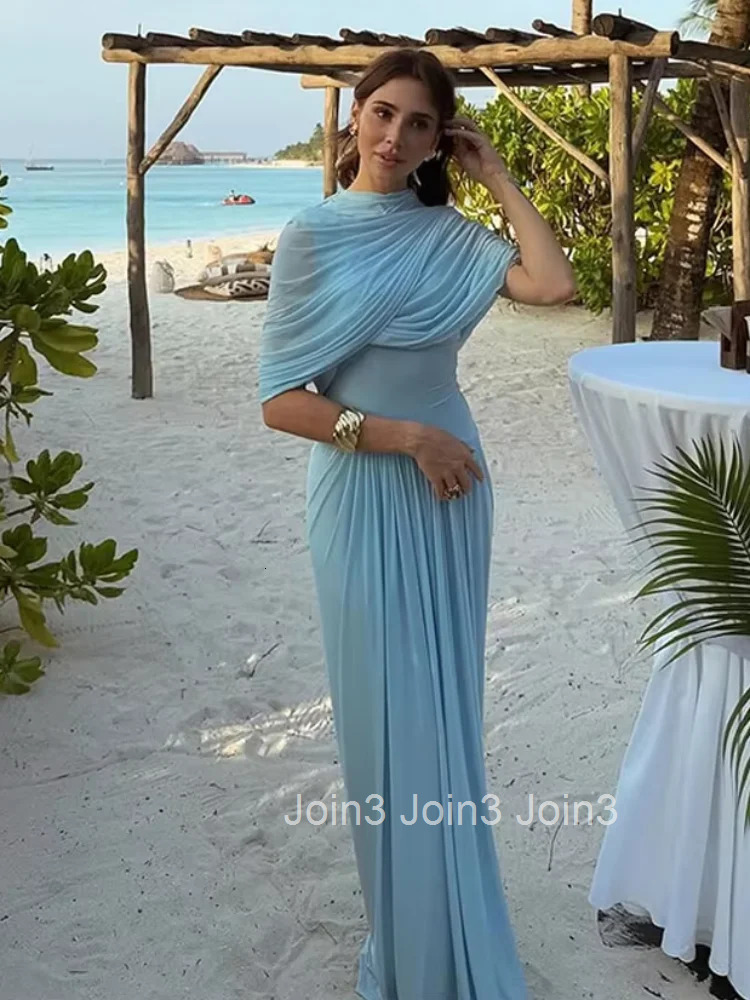 Chic Solid Pleated Hem Patchwork Long Dresses Women Elegant O Neck Full Sleeves Robes Fashion Female Vacation High Street Wear