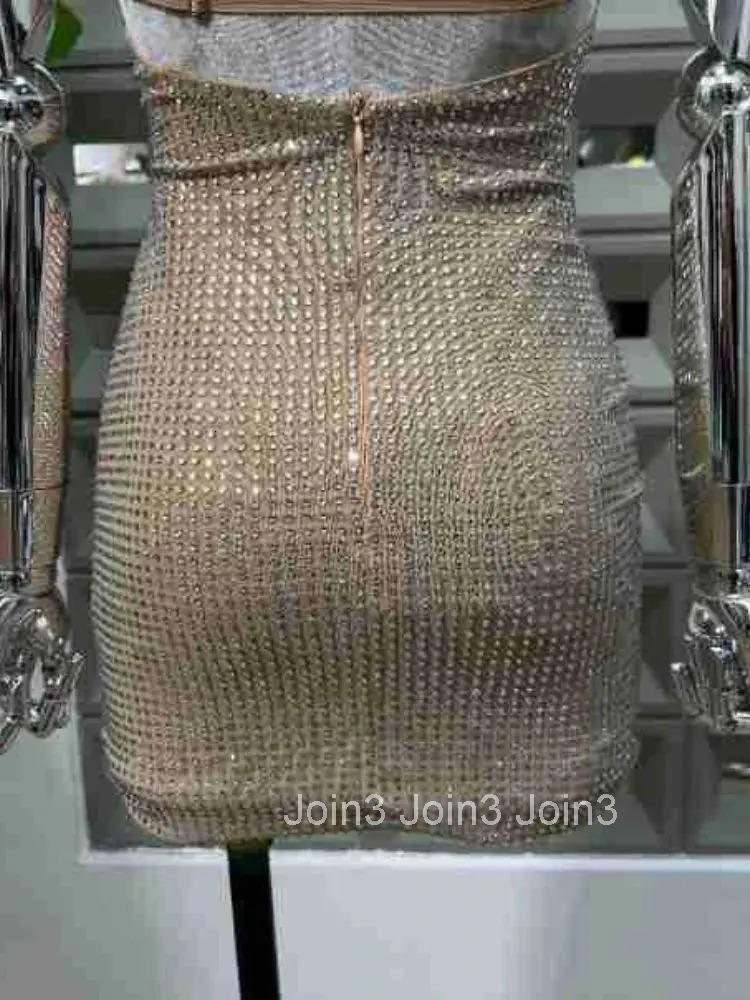 New Summer Sequined Backless Sexy Womens Mini Dress Elegant Shiny Robe Scarf Collar Sleeveless Tight Fitting Club Dresses