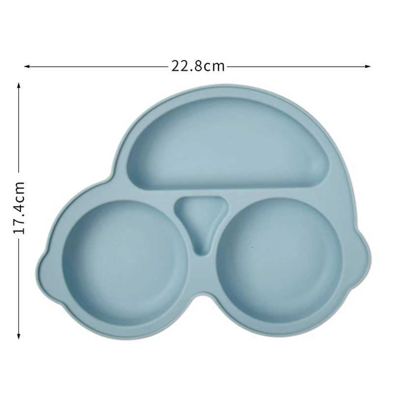2023 New Silicone Baby Sucker Dining Plate Solid Cute Cartoon Children Dishes Suction Toddler Training Tableware Kid Feeding Bowl X250806