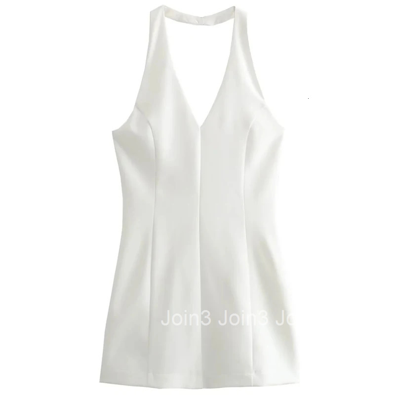 HXAO Mini Halter Dress Fashion Summer Dresses Women V-Neck Sleeveless Backless Slim-Fit Dress Luxury Womens Elegant Dress