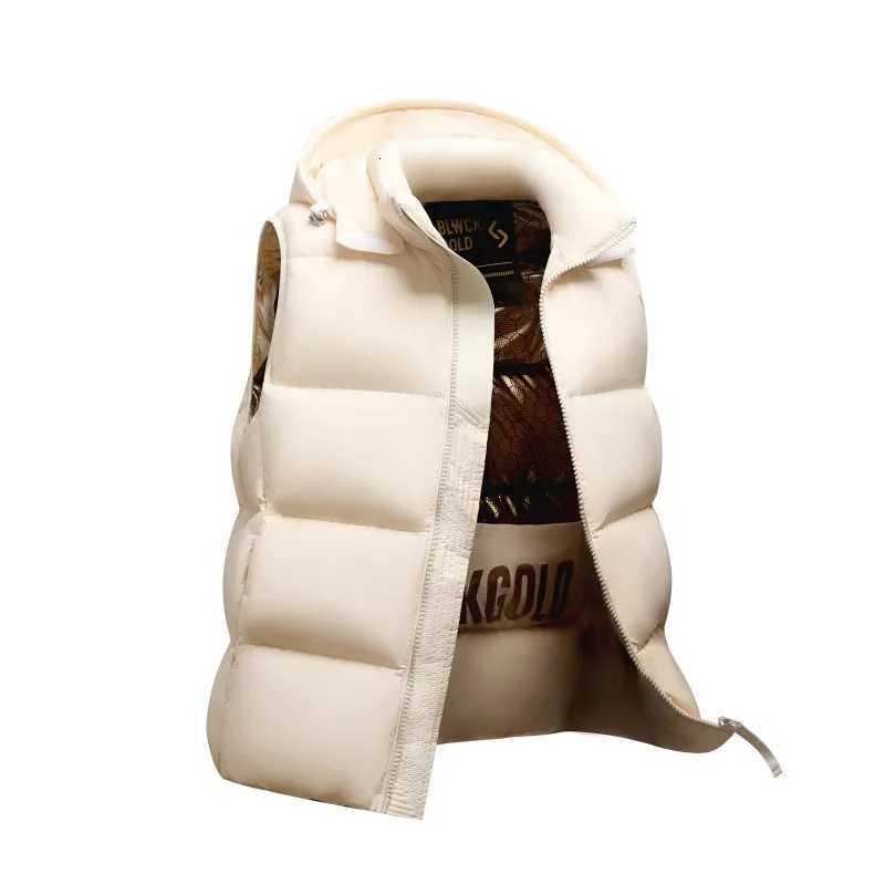 Autumn Winter Men Down Vest Casual Fashion Business British Coat Warm White Duck Down Trend Versatile Male Hooded Jacket Top New W250806