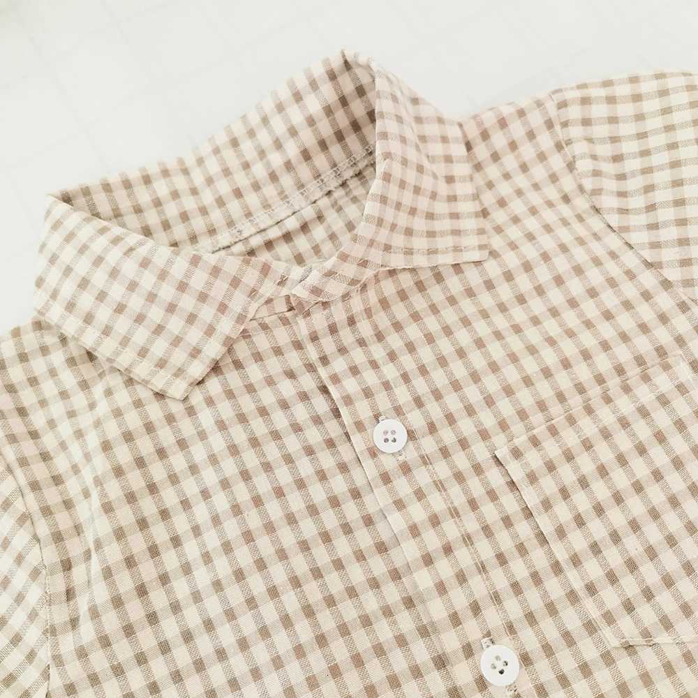 100% Cotton Kids Boys Long Sleeve Plaid Shirt Tops Children Casual Wear Baby Cotton T-shirt Clothing Blouse Infant Shirts 1-5 Years X250806