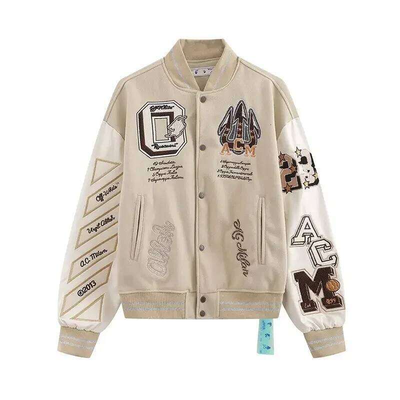 Designer Clothing 2025 American Letter Embroidery Pattern Rhinestone High Quality Jacket And Coat Men Y2k New Street Hip Hop Vintage Baseball Uniform
