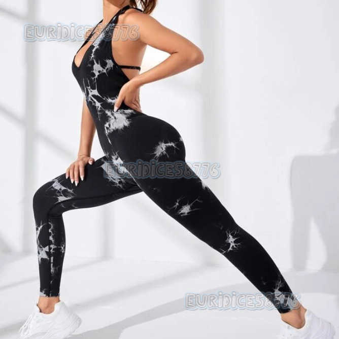 Outdoor Quick-dry Breathable Fashionable Bare-feel Yoga Running Sports Jumpsuit Long Pants Fitness Yoga Wear for Women H250806