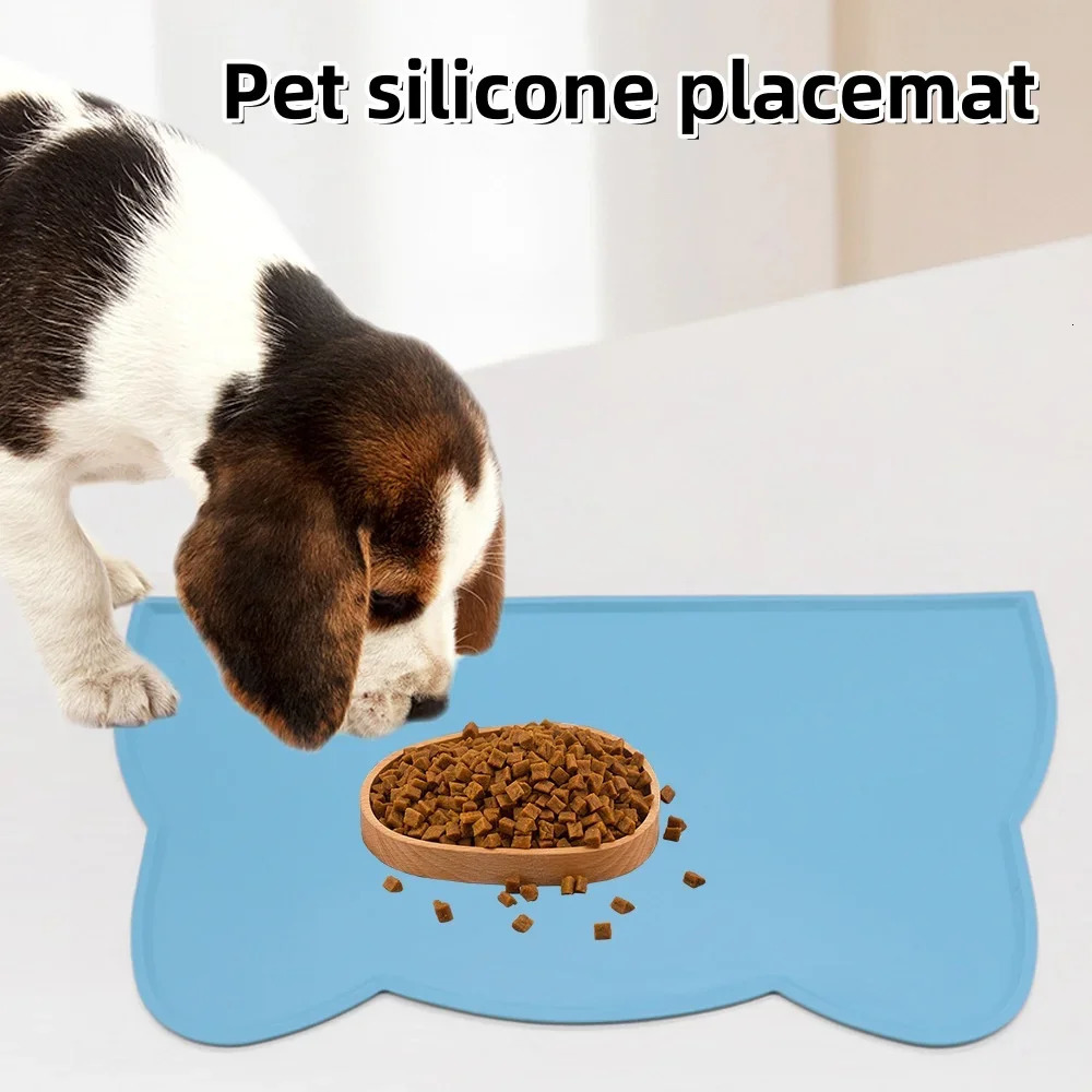 Silicone Pet Feeding Dog Cat Bowl Food Mat Non-Stick Waterproof Pet Food Feeding Pad Puppy Feeder Tray Water Cushion Placemat 250805