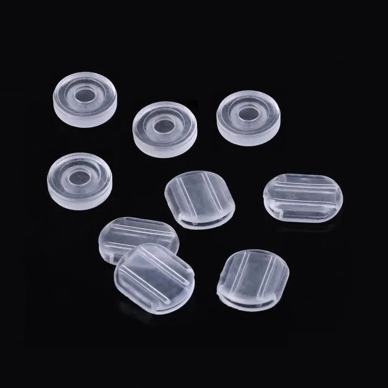 50 Pieces Earring Back Pads Clear Silicone Comfort Cushions for Clips on Earrings 250804