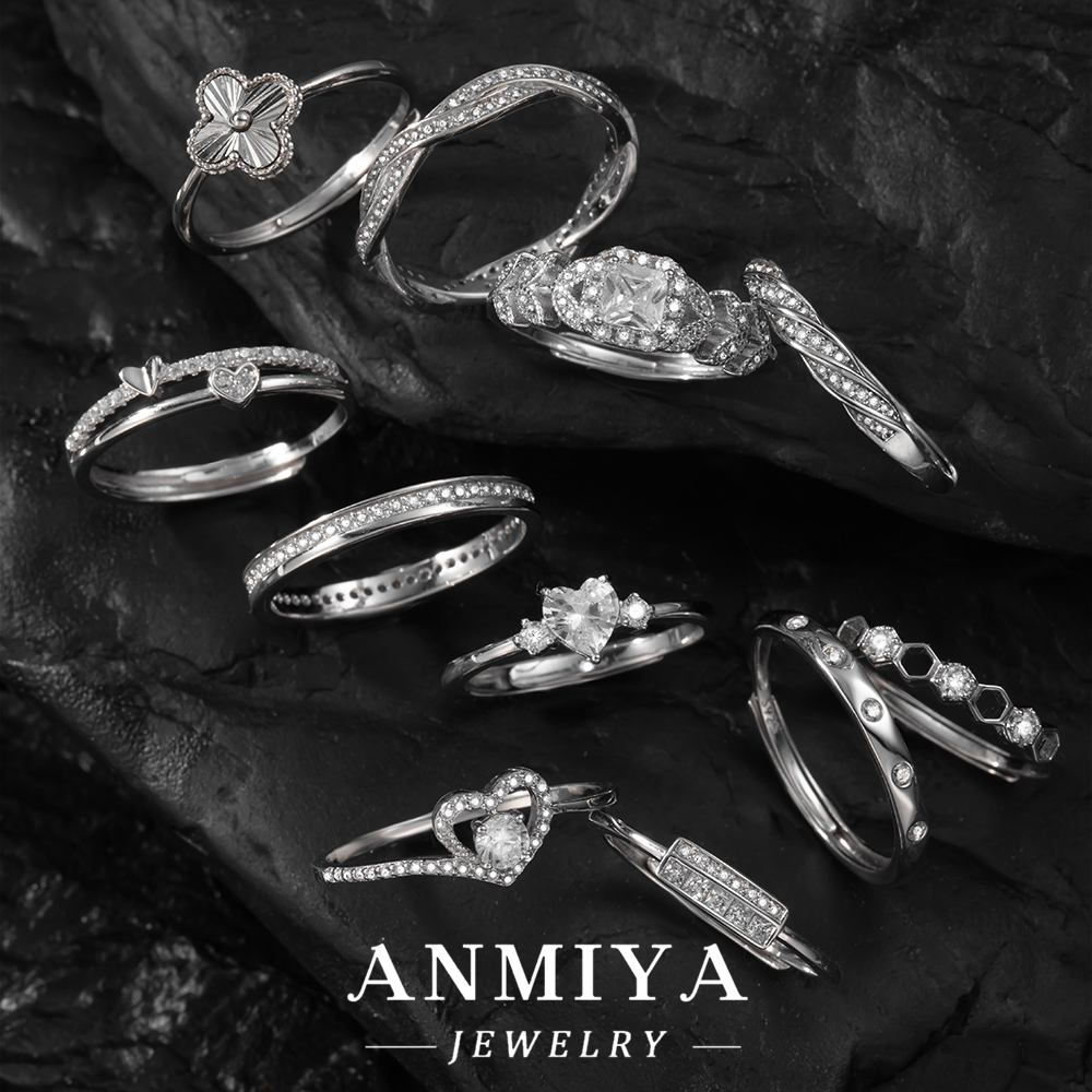 925 Silver Jewelry for Women Adjustable Rings Set Wholesale Bulk Wedding Engagement Jewelry