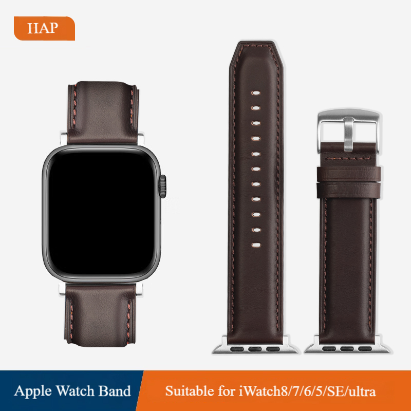 Durable Waterproof Leather Wristband for Watches Adjust-to-Fit Style Available Genuine leather is more durable - VWB100