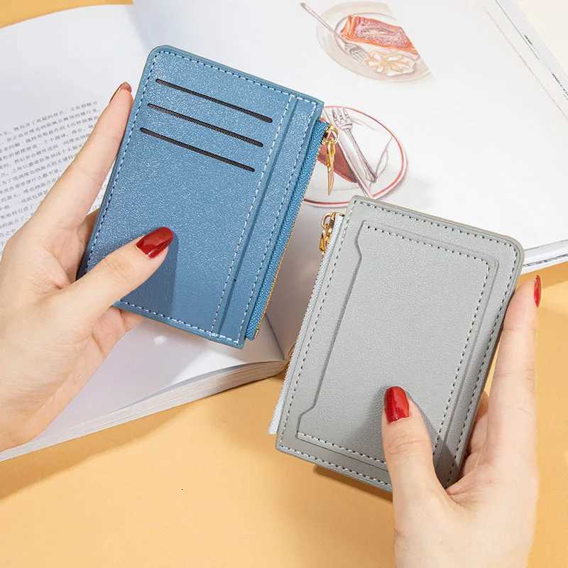 1PC Ultra-Thin Women Men Credit ID Card Holder PU Leather Zipper Fashion Small Wallet Money Bag Case Coin Purse Clip Organizer XJ250806