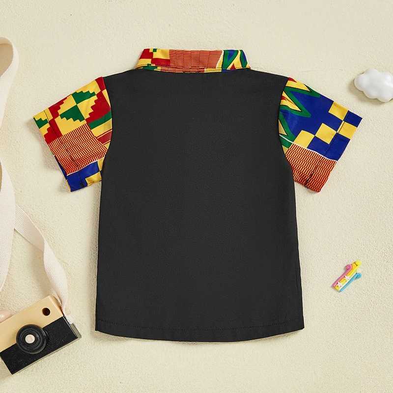Toddler Boys Short Sleeve African Print Button Down Shirt Summer Tops Kids Casual Ethnic Style Blouse for Boys X250806