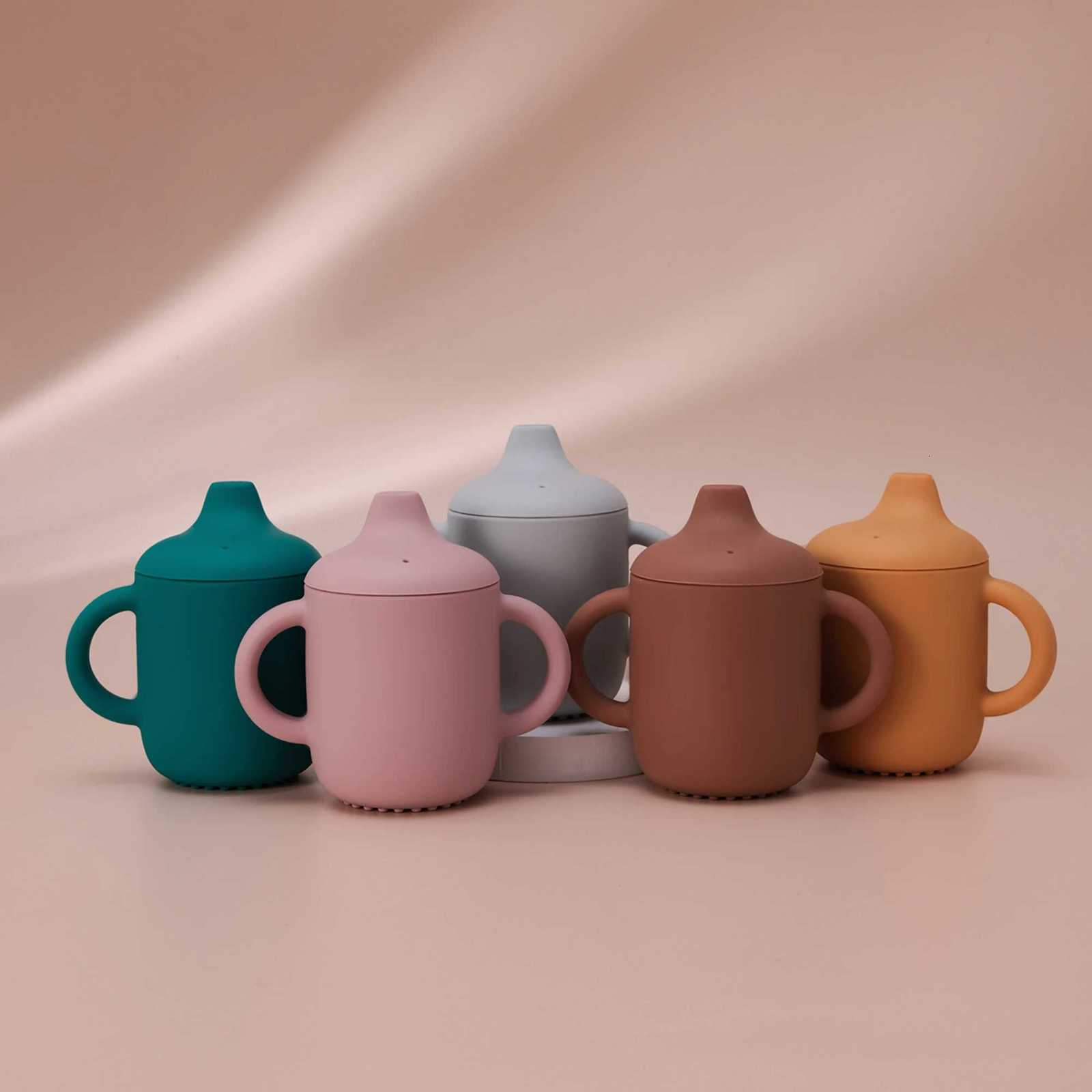 1PCS Silicone Baby Training Cup Leakproof Double Handle Drinking Water Bottle For Infants Toddlers Learning Anti-Spill Essentials X2508061