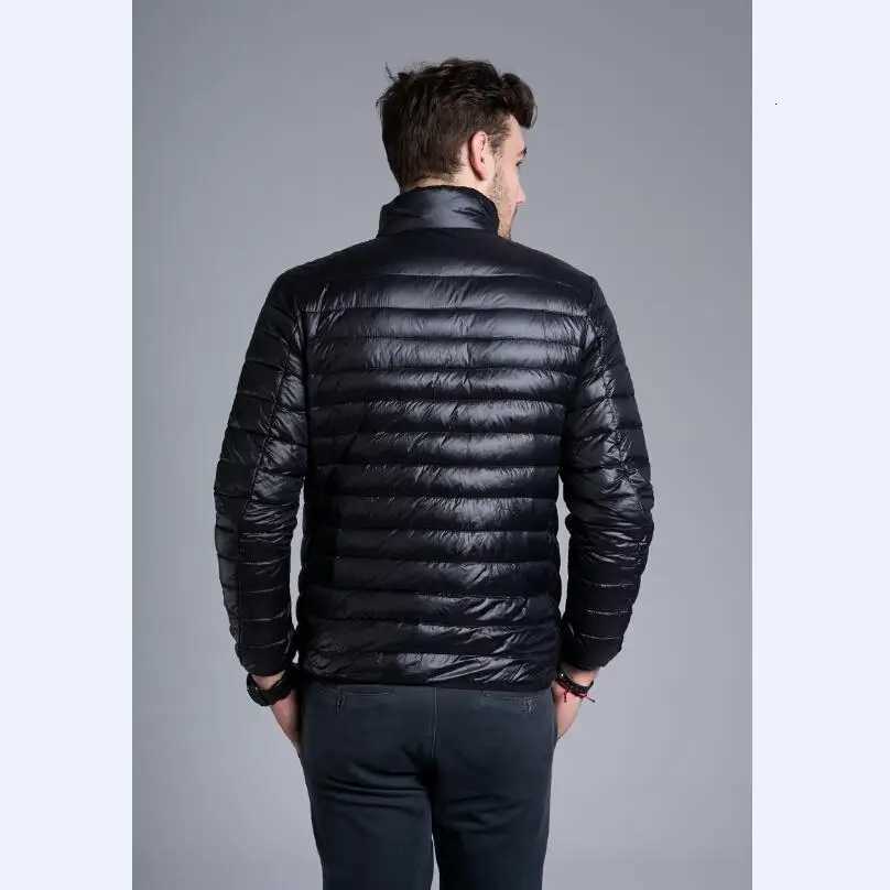 Men Down Jacket Casual Spring Autumn Winter Stand Collar Fashion Warm Coat Mens Ultra Light Thin White Duck Down Jackets 4XL W250806