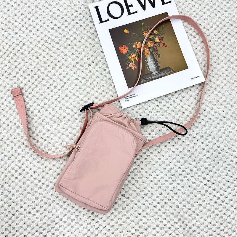 2025 Spring Solid Color Nylon Phone Unisex Lightweight Crossbody Shoulder Simple Matching Small Square Bag