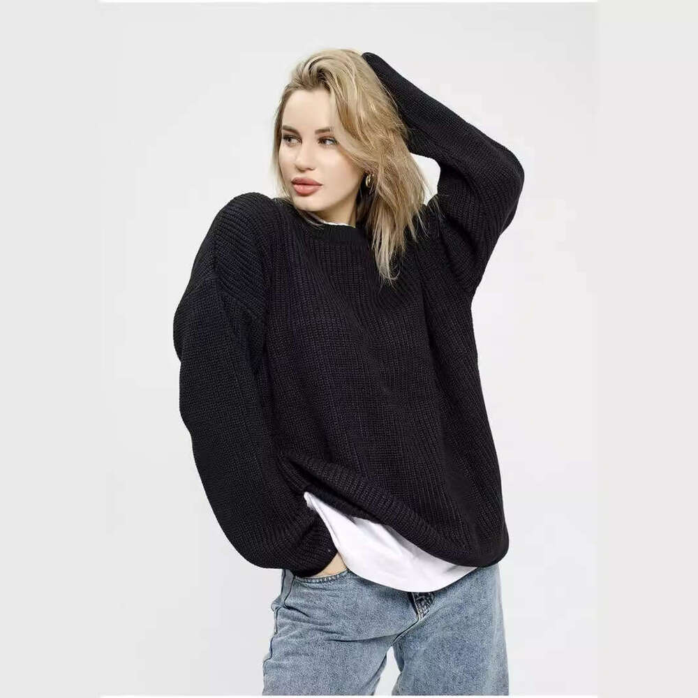 Sweater 2024 Autumn/Winter Round Neck Pullover Loose Long Sleeved Knitted Sweater Jacket Women