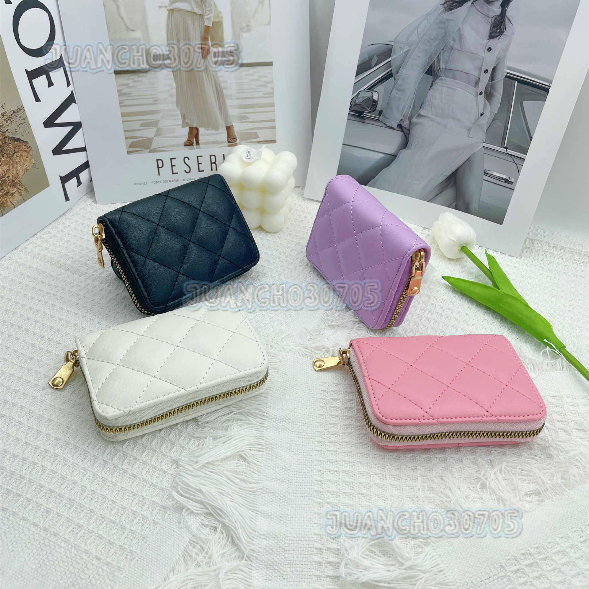 2025 Womens Card Protection Case Small Card Bag Embroidered Lingge 9-card Organ Card Bag Small Zero Wallet H250806