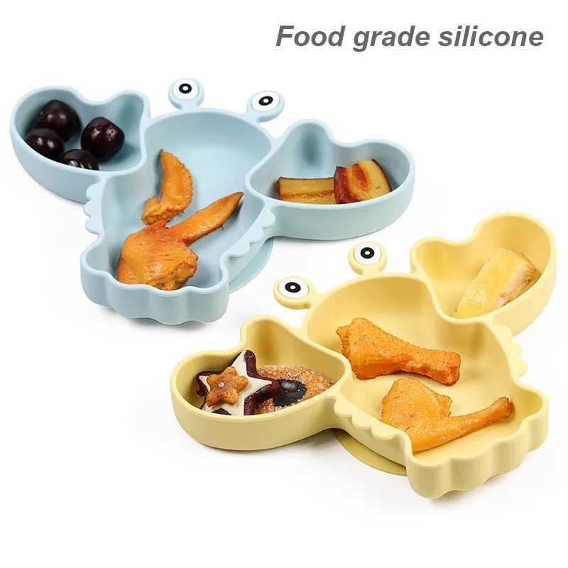 8Pcs Silicone Plates for Kids Personalized Name Childrens Tableware Suction Bowl Dishes Baby Feeding Sets Lobster Shaped Plates X250806