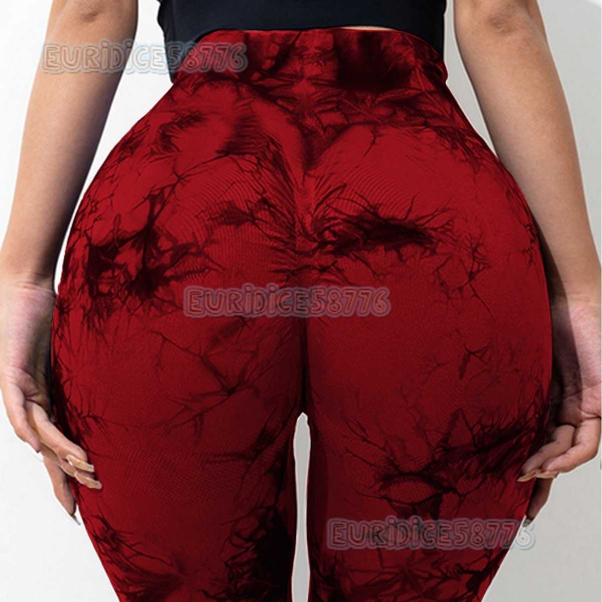 Tie-dye Flared Pants Women Fitness Pants Tight Peach Hip Breathable High Waist Slim Wide-leg Yoga Pants Flared Pants H250806