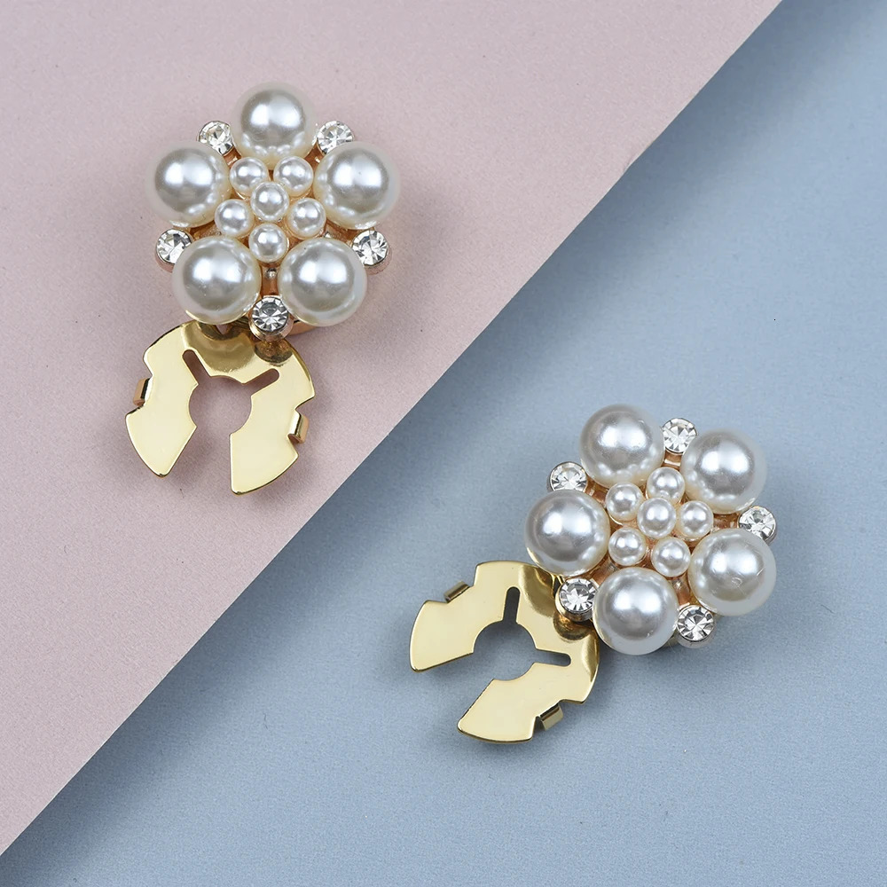 2pcs Faux Pearl Rhinestone Shirt Button Cover Cufflinks Button Pins for Ladies Clothing Sleeve Buttons Accessories 250806