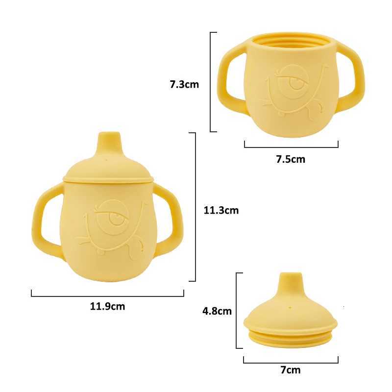 Portable Baby Drinking Cup Handle Bottle for Newborn Learning Silicone Tableware Childrens Water Bottle Baby Drinking Cup X2508061