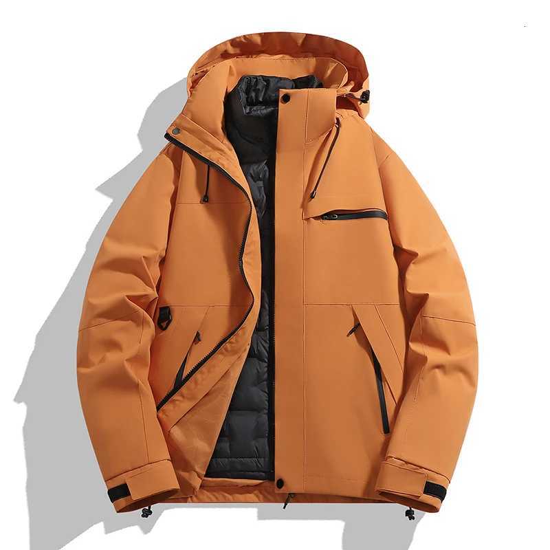 Windproof Waterproof Wear Mens Outdoor Climb Hooded Duck Down Jackets 2025 Winter Casual Warm Puffer Coat Loose Tops Clothing W250806