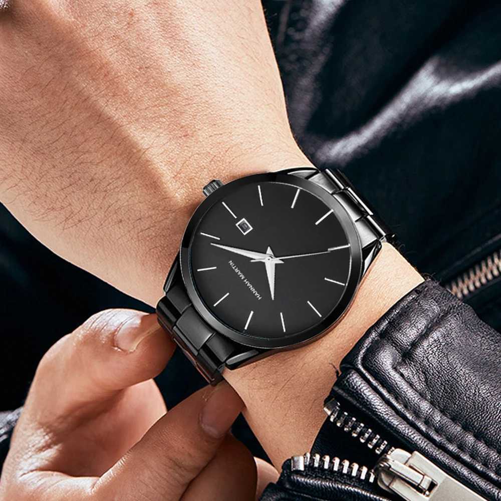 Men Top Brand Luxury Calendar Stainless Steel Quartz Fashion Business Full Black Waterproof Sports Mens Watch W250806